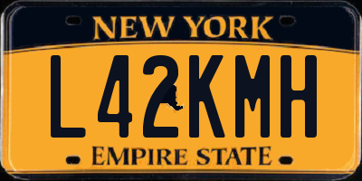 NY license plate L42KMH