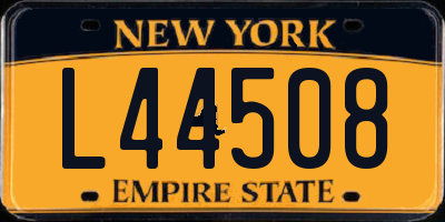 NY license plate L44508