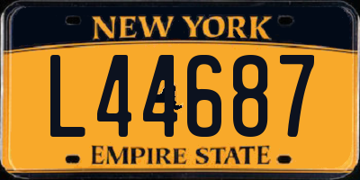 NY license plate L44687