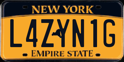 NY license plate L4ZYN1G