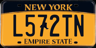 NY license plate L572TN