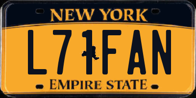 NY license plate L71FAN