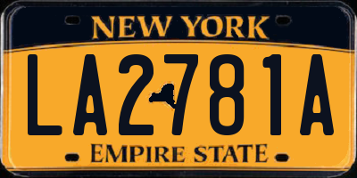 NY license plate LA2781A