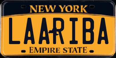 NY license plate LAARIBA