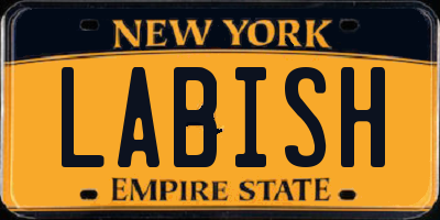 NY license plate LABISH