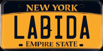 NY license plate LADIDA