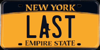 NY license plate LAST