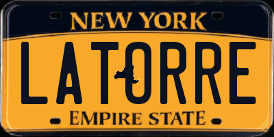 NY license plate LATORRE