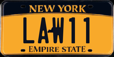 NY license plate LAW11