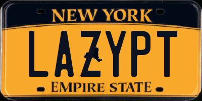 NY license plate LAZYPT