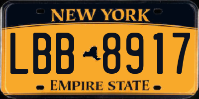 NY license plate LBB8917