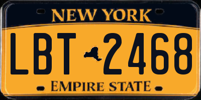 NY license plate LBT2468