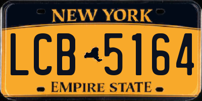 NY license plate LCB5164