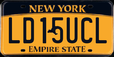 NY license plate LD15UCL