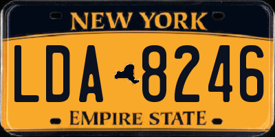 NY license plate LDA8246