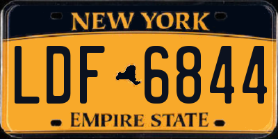 NY license plate LDF6844