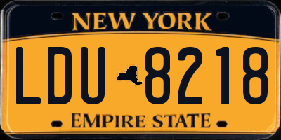 NY license plate LDU8218