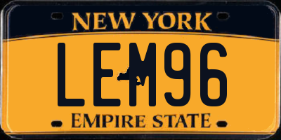 NY license plate LEM96