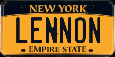 NY license plate LENNON