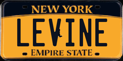 NY license plate LEVINE