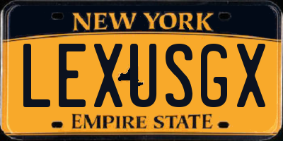 NY license plate LEXUSGX