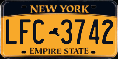 NY license plate LFC3742