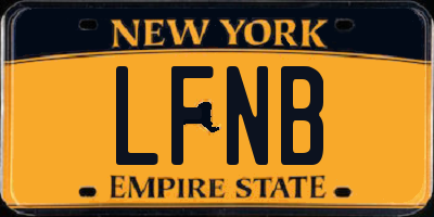 NY license plate LFNB