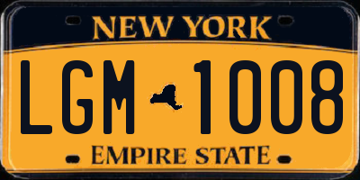 NY license plate LGM1008