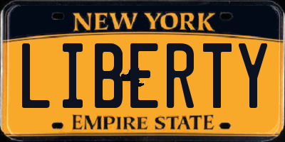 NY license plate LIBERTY