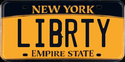 NY license plate LIBRTY