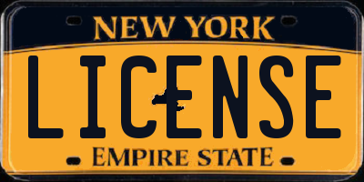 NY license plate LICENSE