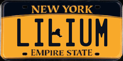 NY license plate LILIUM