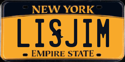 NY license plate LISJIM