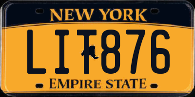 NY license plate LIT876