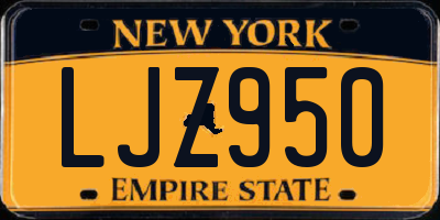 NY license plate LJZ950