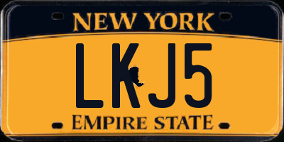 NY license plate LKJ5