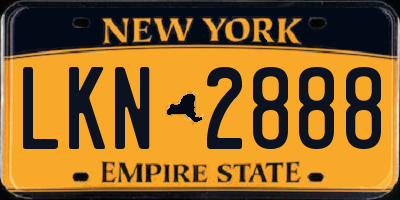 NY license plate LKN2888