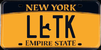 NY license plate LLTK