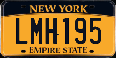 NY license plate LMH195