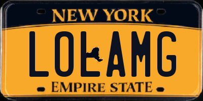 NY license plate LOLAMG