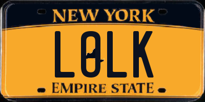 NY license plate LOLK