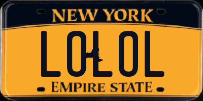 NY license plate LOLOL