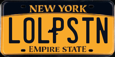 NY license plate LOLPSTN