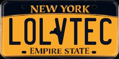 NY license plate LOLVTEC