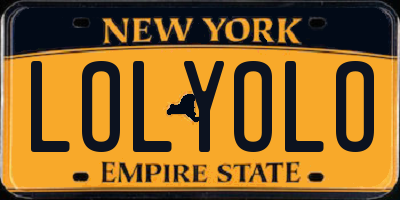 NY license plate LOLYOLO