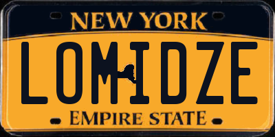 NY license plate LOMIDZE