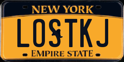 NY license plate LOSTKJ