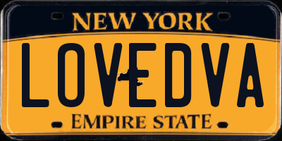 NY license plate LOVEDVA