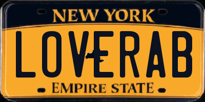 NY license plate LOVERAB