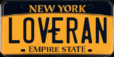 NY license plate LOVERAN